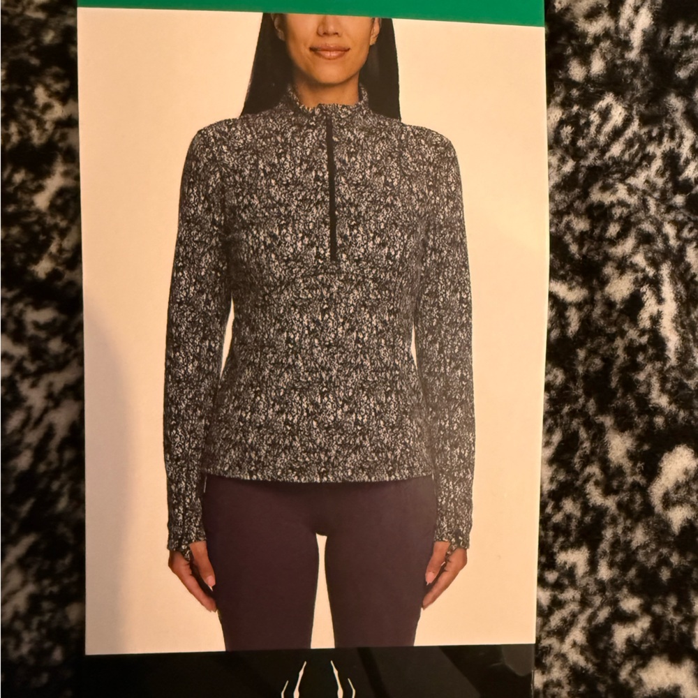 Black and White Patterned Zip-Up Jacket